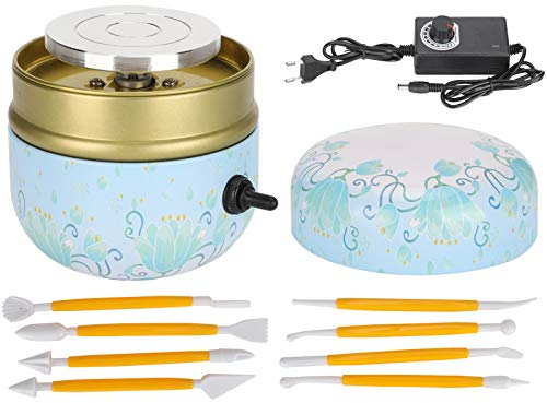 Töpferscheibenmaschine | Mini Keramikformmaschine | Elektrische Keramikmaschine Keramikrad DIY handgefertigte Keramik Ton Handwerk Ausrüstung für Kinder/Anfänger/Profis (100-240 V)(ich)