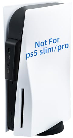 Mcbazel 4 Port PS5 USB Erweiterung, USB Hub Hochgeschwindigkeits Ladegerät Splitter Adapter für PS5, Nicht für PS5 Slim/PS5 Pro
