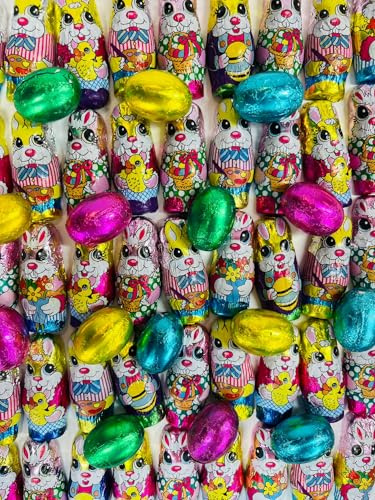 Woogie 3 x Only Hasen & Eier Milchschokolade mit Haselnuss oder Milchcremefüllung 100g I Schokofiguren ideal als Ostergeschenk für das Osternest Osterkörbchen Plus Osterkarte 300g