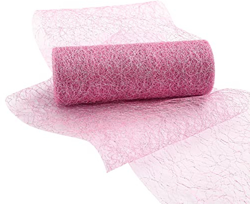 ARVOV Tischläufer mit Blumen Rosa, 15x900cm, wasserdicht, wiederverwendbar, Vliesstoff, für Party, Weihnachten, Hochzeit, Dekoration