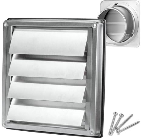 100mm Extractor Fan Vent Cover Cowled External Air Vent Cover Stainless Steel Tumble Dryer Vent
