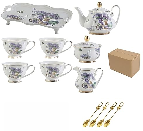 Teeservice, Teeservice aus Bone China, Teekanne, Teetasse, europäisches Keramik-Teeservice