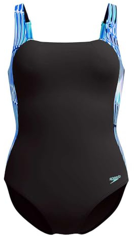 Speedo Shaping Luna Lustre Printed 1 Costume da Bagno Intero per Donna, Indigo Glow, 42