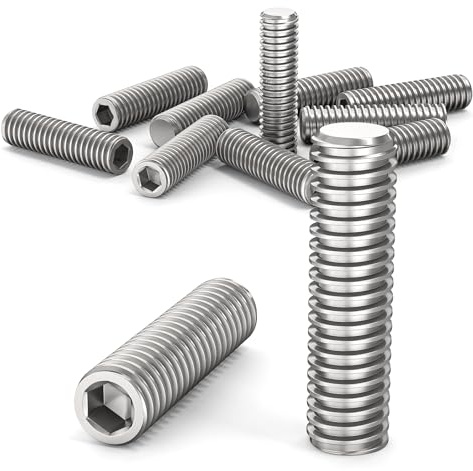 ORTAVA Tornillos prisioneros, tornillos prisioneros M8 x 30 mm, DIN 913/ISO 4026, con hexágono interior (ISK) y cabeza cónica, tornillo prisionero acero inoxidable (plata)