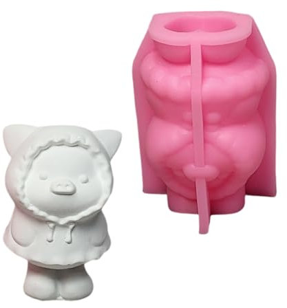 Moldes de silicona de dibujos animados de animales, hechos a mano, moldes de resina epoxi, moldes de cerdos 3D, moldes de yeso, moldes de fundición