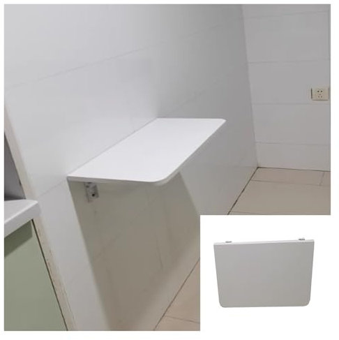 ZHZHXR Scrivania Parete Pieghevole, Tavolo Pranzo Pieghevole Scaffale a Muro Richiudibile per Garage, Casa, Ufficio, Lavanderia, Bar, Cucina, Bianco(50x20cm)