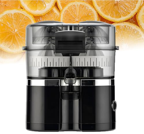 Exprimidor eléctrico de 90 W, exprimidor automático doble de naranja y limón, multifuncional para frutas, verduras y cítricos, alto rendimiento de jugo, reducción de oxidación