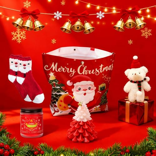 ALLONY Velas Aromaticas, Velas Decorativas, Calcetines Divertidos, Oso, Calcetín Navideño, Decoraciones Navideñas, Velas Naturales para Día de la Madre, Navidad, Día de San Women, Bathroom