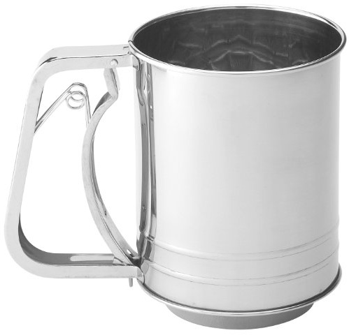 Mrs. Anderson's Baking Hand Squeeze 3-Cup Flour Sifter, Stainless Steel
