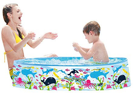 Benross 83430 Rigid Kids’ Paddling Pool/Fun Sea Life Design / 47 Inch/120 cm Diameter/Repair Patch Included / 226 Litre Water Capacity/Vibrant Multi-Colour Design