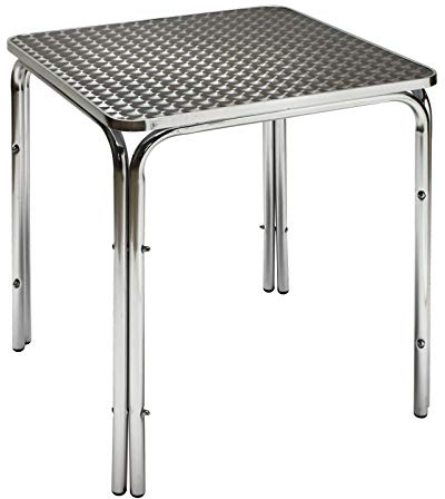 DEMA Alu Gartentisch Twin 800, Bistrotisch 80x80 cm, stabiles Design, dekorative Oberfläche, schneller Aufbau, ideal für Garten, Eiscafé, Bistro