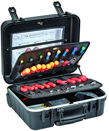 GT Werkzeugkoffer Boxer WH PTS (ohne Inhalt, Werkzeugbox, Koffer mit Rollen + Teleskopgriff, Werkzeugtrolley inkl. Werkzeugtafeln, Dokumentenfach, Volumen 26,1 L) 488034