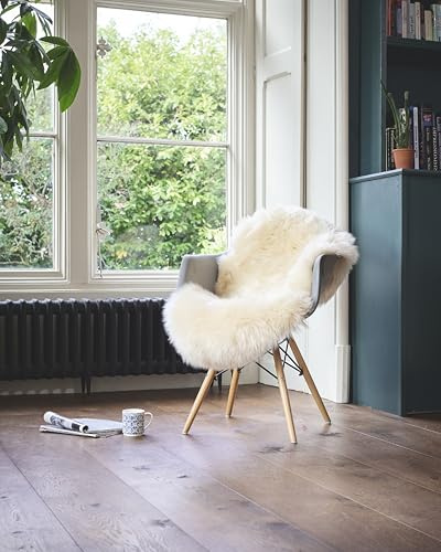 Nordic Hides And Skins - Tappeto in vera pelle di pecora, misura grande, 100 x 60 cm, colore: Bianco avorio