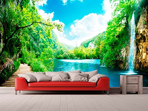 Fotomural Vinilo Pared Cascada | Fotomural para paredes | Mural | Vinilo Decorativo | Varias Medidas 350 x 250 cm | Decoración comedores, salones, habitaciones...