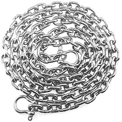 Stainless Steel 316 Anchor Chain 5/16 or 8mm by 3m Long Shackles