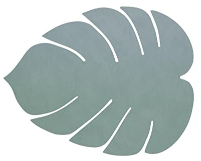 Lind DNA Tischset Monstera Recyceltes Leder Nupo Pastell Grün, Maße: 42cm x 35cm, 989951