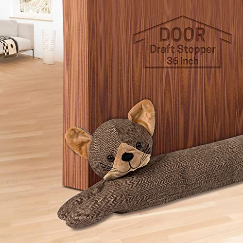 SWISSELITE 36 Inch Under Door Stopper, Decorative Door Noise Blocker, Weighted 3.2 Pounds Animal Air Draft Stopper Soundproof Energy Saver for Door & Window