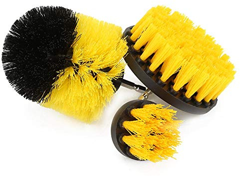 Drill Brush, 3pcs Drill Cleaning Brush Power Scrubber Scrub Bit Tile Grout Cleaner Diameter 2 3.5 4 Durable Synthetic Fiber Great for Tubs Shower Pans Floor Tiles