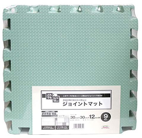 Meiwa Gravia VJEM-30 Soundproofing Joint Mat (Equivalent to Sound Insulation Grade Special Quality) 1.8 x 1.2 x 0.5 inches (30 x 30 x 12 mm) Thick x 9 Sheets, Green