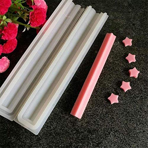 Formen DIY lang Tube Mousse Dessert Silikon Form quadratisch handgefertigt Kerze Seife Vorlage Backform, Kuchen dekorieren Werkzeug, Kitchen Craft Dekorationen blume (Star)