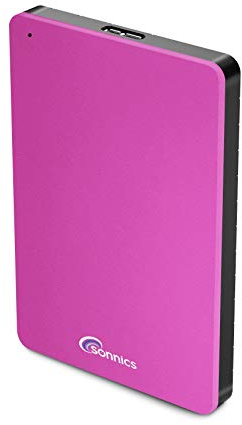 Sonnics 500GB Rosa Externe tragbare Festplatte USB 3.0 super schnelle Übertragungsgeschwindigkeit für den Einsatz mit Windows PC, Mac, Xbox ONE und PS4 Fat32