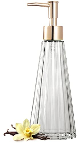 EMPO Distributeur de Savon en Verre Vintage élégant - Distributeur de Savon Liquide, désinfectant, shampooing avec Pompe, décoration Rustique, Savon pour Les Mains, Accessoires de Salle de Bain