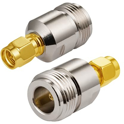 Vecys SMA-Adapter N-Typadapter SMA Man till Hona Typ N-Adapter för Wi-Fi-Antennkabel WLAN Trådlös Wi-Fi-Router (2 st)