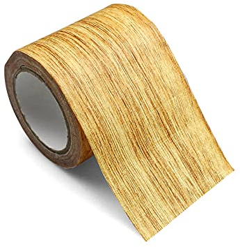 Burkfeeg Nastro Adesivo ad Effetto Legno per la Riparazione del Pavimento e Mobili con Venature - Adhensive Duct Tape (8cm*4.57m) - Cammello D'oro