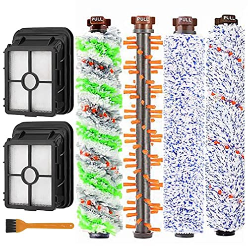 Replacement Parts for Bissell CrossWave 1785 2306 2551 Series Wet Dry Vacuum Cleaner, 1785A 2306A Replacements 1 Set Pet & Multi Surface & Wood Floor & Area Rug Brush Rolls and 2 Pack 1866 Filters