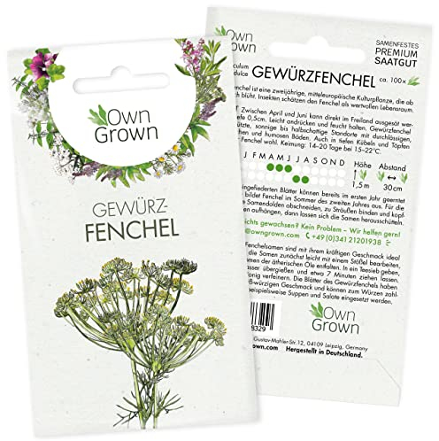 Fenchel Samen: Premium Fenchel Saatgut für die Anzucht von 100 Kräuter Pflanzen mehrjährig – Fenchelsamen Saatgut für Kräutertee – Kräutersamen für die Tee Pflanze – OwnGrown Samen Kräuter