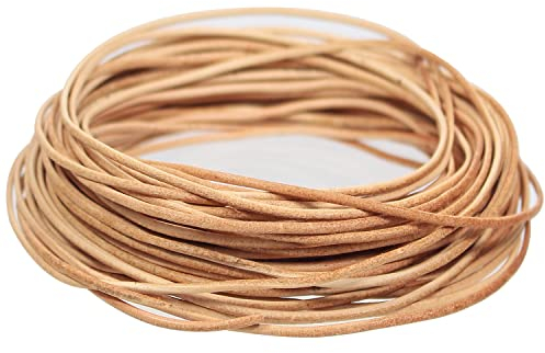 RUBY Echtes Lederband Lederriemen,Classic Lederband Kette,Lederbänder für Ketten,Lederschnur für DIY-Schmuck Wie Armbänder (Wahre Farbe-2mm)