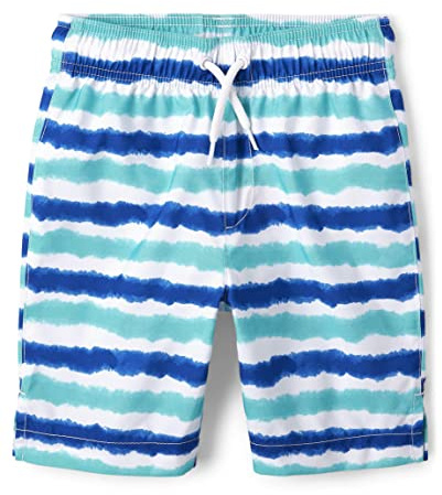 The Children's Place Boys Swim Trunks Rash Guard Set, Aegean Sea, 16 US