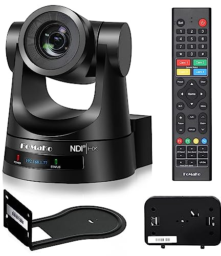 FoMaKo Telecamera PTZ NDI 30x con AI Auto Tracking, 3G-SDI HDMI IP 1080P60 PTZ Camera Streaming Live per Eventi di Culto Conferenze Educazione, supporto PoE vMix OBS(Certificato NDI 6 & NDI HX3)