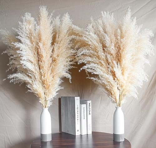 10 Stems 30 inch Dried Pampas Grass Decor Tall, Large Pompas Grass, Boho Neutral Home Decor Bouquet, Fluffy Pampass Grass for Floor Vase Wedding Floral Arrangements Wall Farmhouse Table Decor