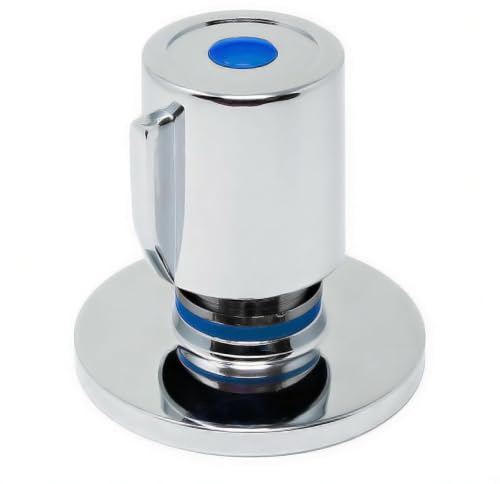 DOJA Barcelona | Unterputzventil | 1er Pack | Wasserhahnabdeckung | Ø69x63mm | Zamak poliert verchromt | Runder Griff und Abdeckung | für Pool-Dusche, Einbau-Armaturengarnitur, Wand-Armaturen