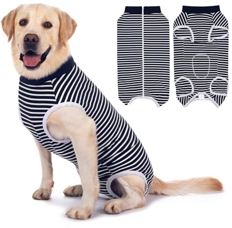 Axcimond Hundebody Nach-OP Einteiler mit Reißverschluss - Wundschutz Erholungsanzug für Hunde nach Operation oder Kastration - für Hündin oder Rüde