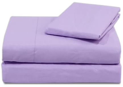CHELY INTERMARKET Juego Sábanas 3 Piezas 135x190 200cm Violeta Sábana Bajera Ajustable Encimera Funda Almohada Cama Individual Suave Poliéster Transpirable Cómodas Lavables Hogar Verano Invierno