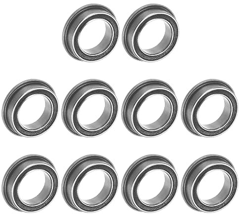 QUARKZMAN 10 Stück MF128-2RS Flanschkugellager 8x12x3.5mm Rillenkugellager Doppelsiegel Chrom Stahl Flansch Lager für DIY, Werkzeugmaschinen, 3D Drucker