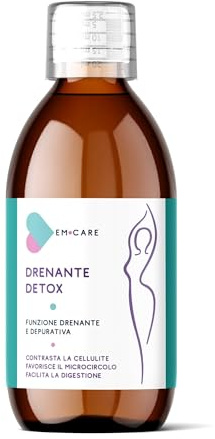 EM CARE Drenante Forte Detox - Diuretico Depurativo Anticellulite contro Ritenzione Idrica e Gonfiore - 500ml