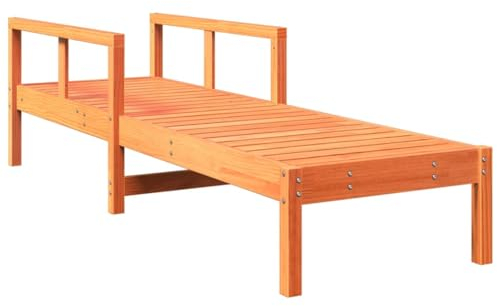 vidaXL Sonnenliege, Gartenliege mit Latten-Design, Outdoor Liege mit Verstellbarer Rückenlehne, Poolliege Gartenmöbel, Wachsbraun Massivholz Kiefer