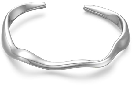 WOWORAMA Tår guld manschett armband för kvinnor justerbar 18K guldpläterad tjock öppen manschett armband minimalistisk tjock guld handled manschettarmband, Adjustable Size, Mässing, Ingen ädelsten