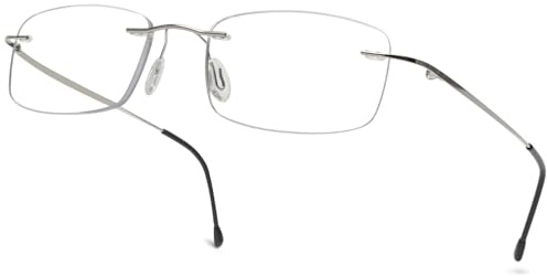 ABETOS Lesebrille Randlose Ultraleicht Titan Blaulichtfilter Lesehilfe Rahmenlose Rechteckig Sehhilfe Lesebrillen für Damen und Herren