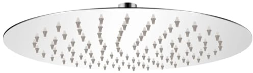 Pommeau de douche rond effet pluie, LAPOOH pommeau de douche, douche de pluie, pommeau de douche, douches de bain, pommeau de pluie, pièces de rechange Colonne de douche, acier inoxydable 25 cm