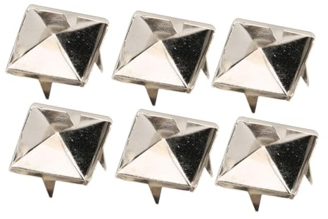 Remaches punk piramidales de latón, tachuelas de metal para artesanía en cuero, 100 unidades (15 mm)