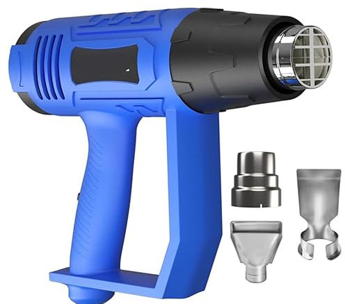 2000W Heat Gun, 230V Hot Air Gun with 3 Nozzles, Dual Temperature Settings 300℃~600℃ and Overload Protection Heat Gun Tool Kit for Crafts, Shrink, Wrapping, Paint