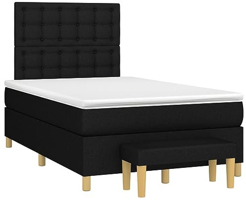 qohoio Boxspringbett mit Matratze Schwarz 120x190 cm Bett Boxspringbett Schlafzimmer MöBel Betten Bett Mit Matratze Stoff - 3270434