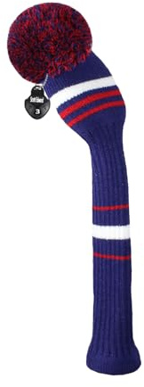 Scott Edward 1 housse de club de golf tricotée avec un pompon qui s'adapte bien aux clubs en bois de parcours avec étiquettes rotatives