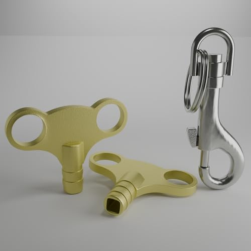 Brass Radiator Key for Bleeding with Lobster Clasps Keyring – UK Radiator Key, Universal Radiator Bleed Tool, Perfect for Home Heating Systems – Easy to Use, Durable and Reliable