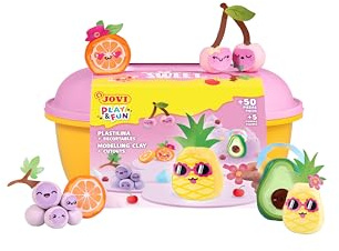 Jovi - Play&Fun Sweet, Character Clay kit for Children, Includes Cutouts, 24 Non-Drying Clay Sticks and Tools to Create Fruit Characters, DIY Art for Kids