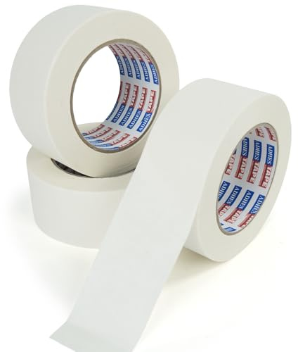 ADHES WeißEs Kraftpapier-Band, Abbaubares 50MM X 50M 3 Rolls Kraftpapier- | Band Verpackungsband-Karton-Boxen FüR Transport Und Bewegung FüR Verpackungsgebrauch